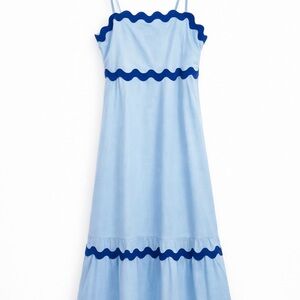 Elegant Light Blue and Navy Women's Casual Dress